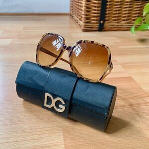 Dolce & Gabbana Tortoise Sunglasses with Brown Gradient Lens & case